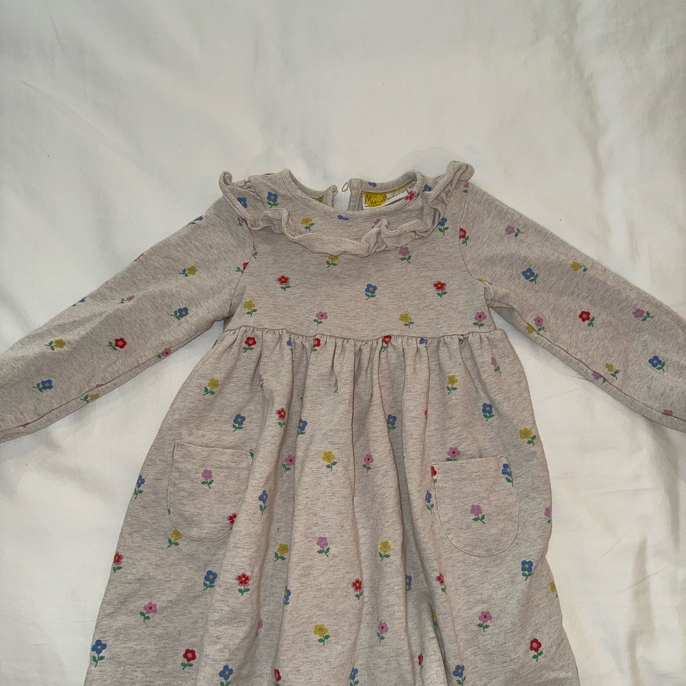 Mini Boden Gray Floral Dress